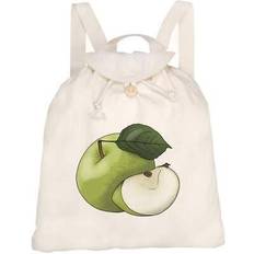 'apple & apple slice' canvas rucksack / backpack (rk00032602)