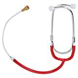 Hearing Aid Listening Stethoscope,Listening Stethoscope Volume Noise Detection Used for Testing BTE, ITE, ITC, CIC,Binaural Metal Audiphones Stethoscope Hearing Aid Accessory (Red)