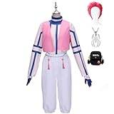 JOHLCR Anime Demon Slayer Akaza Cosplay Costume with Necklace and Bag Wig Accessories Gift for Manga Lovers Halloween Carnival Party Dress Up Uniform Outfits for Stage Play, Anime Expo,Pink,S