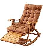 ZYWWW Rocking Chair Rocking Chair Comfortable Relax Rocking Chair Lounge Chair With Cotton Fabric Cushion Send A Gift To The Elders Lounge Chair (Purple Medium)