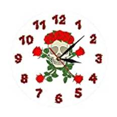 Mini Pool Balls 1 Inch Flower Wall Clock Skeleton Floral Non Ticking Silent Desk Clocks Design For Bedroom Bathroom Lobby Wall Decoration Garland Clips for Staircase