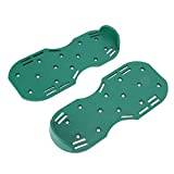 Pasamer Lawn Aerator Shoes Zinc Alloy Buckles Good Strength Garden Walk Lawn Aerator Keep Stability Unique Shape Suitable for Gardens Green