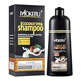 Dark Brown Hair Dye Shampoo For Men Women, 500ml Instant Hair Dye Natural Hair, Natural Ingredients Simple To Use Hair Dye Shampoo, Black Instant Hair Color Shampoo For Gray Hair