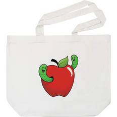 'apple worms' tote shopping bag for life (bg00070394)