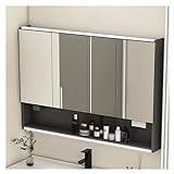 Kamnik Intelligent Induction Light Mirror Cabinet, Bathroom Medicine Cabinet, With Storage Rack,Quick Defogging, Suitable For Corridors, Bedrooms, And Living Rooms (Size : 100cm)