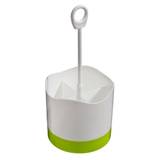 4 Section Cutlery Caddy Ample Storage Space, Lime green/White