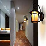 Living Room Outdoor Simple Decorative Wall Light Creative American Style Retro External Walls Balcony Wall Sconce E27 European Style Glass Speckle Paint Waterproof Wall Lamp