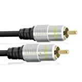 CableMountain Single Phono to Phono Cable - Gold Plated Male-to-Male Rca to Rca Cables | Rca Audio lead for Amplifier, Subwoofer, Xbox and HiFi Systems | 3 Metres
