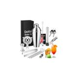 Cocktail Shaker Set - Cocktail Making Set 14-Piece Stainless Steel Bar Tool Kit for Drink Mixing Matt Silver