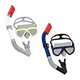 Bestway Adult Snorkel Mask | Diving Mask with UV Protection, Anti-Leak, Wide-View, Adjustable Head Strap, Dominator II, 2 Assorted Colours,10,5 x 19 x 43 cm