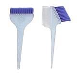 Hair Dye Comb, 2Pcs Soft Nylon Exquisite and Safe Portable Hair Dye Brush for Home (Blue)