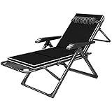 Folding Sunloungers Sun Loungers Black Heavy Duty Patio Chairs Reclining with Cushion for Outdoor Garden Lawn Camping,Recliner Armc