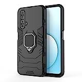 SATURCASE Case for Realme X50 5G, Ring Kickstand Hybrid 2 In 1 [PC & Silicone] Dual-Layer Bumper Shockproof Protective Cover for Realme X50 5G (HZ-Black)