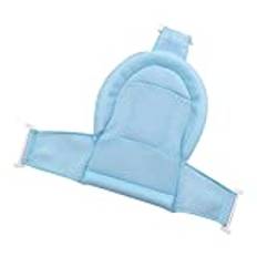 Baby Bath Cushion Pad Adjustable Sturdy Baby Bath Support Net Quick Drying Anti-Slip Infant Bathtub Sling Shower Cotton Mesh Foldable Mat Newborn Infant (Blue)