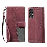 Samsung A13 Case RFID Blocking, Phone Case for Samsung A04S Shockproof Leather Cases for Men Women [TPU Inner Shell] [Card Holder] Flip Wallet Cover Compatible with Galaxy A13 4G & 5G / A04S, Red