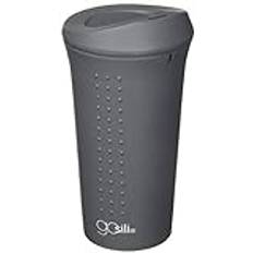 GoSili All Silicone Keep Cup for Coffee and Tea on the go - 16oz/450ml Suitable for Hot and Cold Grande Medio Regular and Medium Size Drinks - Grey
