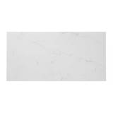 GoodHome Elegance White Gloss Plain Marble Effect Rectangular Ceramic Floor Tile Sample