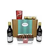 Red Wine & Chocolate Hamper - Two Small Red Wines, Lindt Lindor Chocolates, Rocher & Premium Chocolate Chip Biscuits - Hamper Exclusive To Burmont's