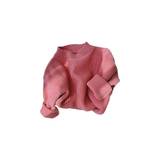 MoccyBabeLee Newborn Baby Girl Boy Knitted Sweater Blouse Warm Pullover Sweatshirt Crewneck Long Sleeve Knitwear Top Fall Winter Clothes (Brick