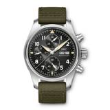 Iwc Schaffhausen Stainless Steel Pilot'S Chronograph Spitfire Watch 41.05Mm - black