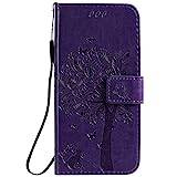 COQUE Case for OPPO Realme X50 5G/Embossing Faux Leather Flip Wallet with Card Slot Case for OPPO Realme X50 5G-Purple