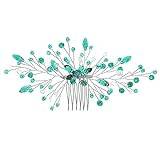 Fashion Hair Jewelry Leaves Headpiece Crystal Tiara Bridal Clips Green Crystal Leaf Hair Combs Hair Pin