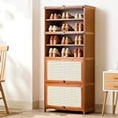 UIHECTA Kitchen Storage Cabinet, Bamboo Shoe Cabinet, Sideboard with Mesh Doors, Modern Shoe Storage Shelf, Multi-Layer Storage Rack, for Kitchen, Living Room, Bedroom,9floors,60cm