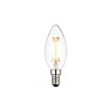 National Lighting E14 LED Dimmable Small Edison Screw (SES) Filament Candle Bulbs, Warm White 2700K, 40W Incandescent Lamp Equivalent, 4W 370 Lumens, Long-Life 15,000 Hours - Pack of 1