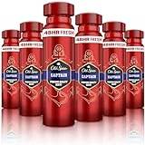 Old Spice Captain Deodorant Body Spray | Pack of 6 (6 x 150 ml) | Deodorant Spray Without Aluminium for Men | Men's Deodorant with Long-lasting Fragrance