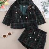 Girl's Preppy Style Outfit 2pcs, Tweed Blazer & Shorts Set, Bee Pattern, Kid's Clothes For Spring Fall