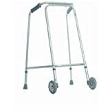 Aidapt Standard Medium Adjustable Height Aluminium Lightweight Walking Frame with Wheels and Anti Slip Ferrule Feet to Aid Stability and Confidence when Walking Aid