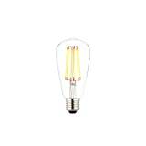 National Lighting E27 LED Dimmable Edison Screw (ES) Filament Pear Bulbs, Warm White 1800K, 60W Incandescent Lamp Equivalent, 6W 450 Lumens, Long-Life 15,000 Hours - Pack of 1