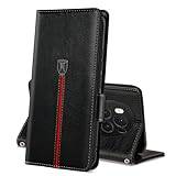 Honor Magic 6 Pro 5G Case, Magnetic Leather Wallet Card Slots Honor Magic6 Pro Phone Case, Flip Silicone TPU Bumper Protective Cover with Kickstand, Shockproof Book Case for Honor Magic6 Pro Black