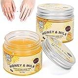 2pcs Hand Wax Hand Mask Honey Milk Moisturizing Exfoliating Hand Wax Whitening Nourishing Wax Hand Skin Care Hand Creams Hydrate, Nourish, Repair & Cuticles 50g