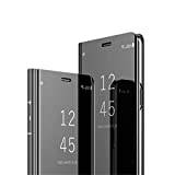 MRSTER Samsung Galaxy S10 5G Case, Mirror Design Clear View Flip Bookstyle Protecter Shell With Kickstand Case Cover for Samsung Galaxy S10 5G. Flip Mirror: Black