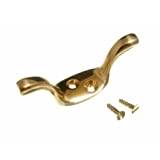 Cleat Hooks Curtain Blind Tie Back SMALL Solid Brass (Pack of 2)