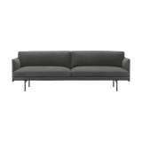 Muuto Outline 3-seater sofa leather Grace leather Camel-black legs