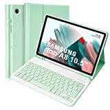 Lively Life Samsung Galaxy Tab A8 Tablet Case with Keyboard, UK Layout, Built-in S Pen Holder, Slim Cover with Detachable Keyboard for Samsung Galaxy Tab A8 10.5" 2021 (SM-X200/ X205 /X207), Green
