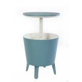 Keter Modern Cool Bar and Side Table, Outdoor Patio Furniture with 7.5 Gallon Beer and Wine Cooler, Teal