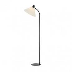 Markslojd Mira Single Light Floor Lamp In Black Finish With Off-White Shade