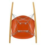 Vitra - Eames Plastic Armchair RAR RE Rocking Chair Chromed - rostorange/Sitzschale recycelter Post Consumer Kunststoff/Gestell Stahldraht verchromt/