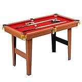 COSTWAY 4FT Billiards Table, 4FT Pool Table with 16 Balls, 2 Cues, 2 Billiard Chalks, Triangle Rack & Table Brush, Wooden Snooker Table Game Set for Home Party Gathering