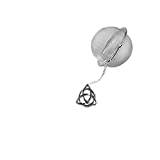 ww23 Celtic Triquetra Knot English Pewter on a Tea Leaf Infuser Stainless Steel Sphere Strainer