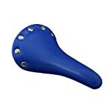 CLASSIC STYLE BIKE SEAT, BLUE LEATHER LOOK,RIVETED TOP SUIT TRADITIONAL BICYCLE, CYCLE, MTB, SPORTS BIKE SADDLE