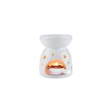 Wax Melt Essential Oil Burner White Star Pattern Ceramic Aroma Burners Assorted Wax Warmer Aromatherapy Tarts Holder Candle Scented Diffuser Home