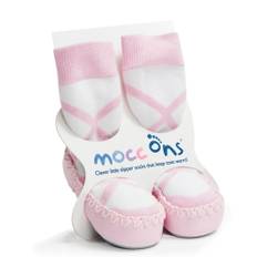 Mocc Ons Slipper Socks (Ballerina) - 6-12m