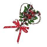Ciieeo 1pc Christmas Ornaments Berry Wreath Artificial Flower Garland Home Decoration Xmas Pendant Christmas Door Hanger Winter Red Berry Garland Red Fruit Across The Mirror Wooden