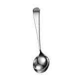 BESTonZON Stirring Spoon Appetizer Spoon Espresso Spoon Bistro Spoon Ice Mixing Spoon Stainless Steel Asian Chinese Soup Spoons Metal Handled Ice Cream Spoons Round Head Baby Silverware