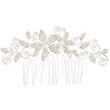 Claire's Faux Pearl Floral Cluster Hair Comb - Silver