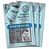 Fuss Free Naturals Hydrating Sheet Face Mask For Men, Mens Skincare Bamboo Sheet Mask With Argan Oil + Brightening Vitamin C, For Clean Shaven Men - Pack of 3 Sachets
